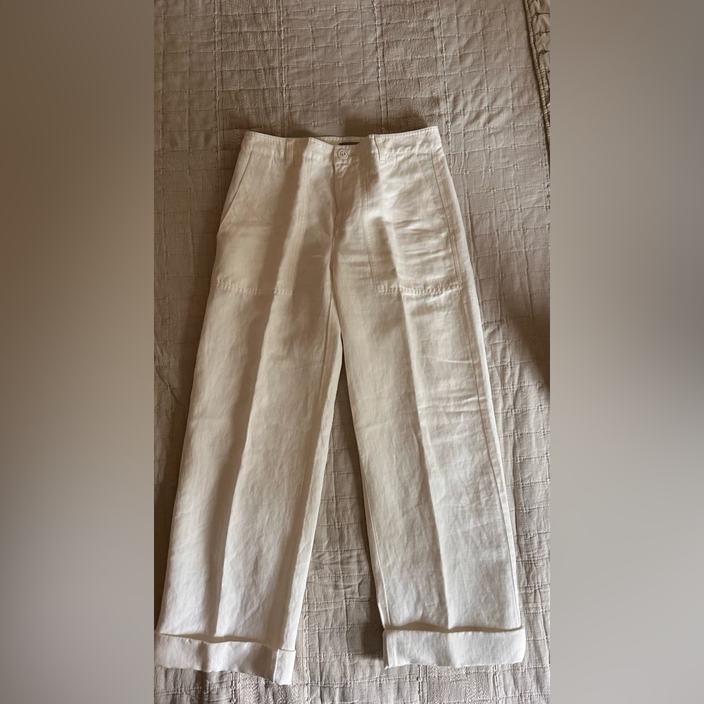 Vince Hemp Low-Rise Utility Pants White | Size 8
